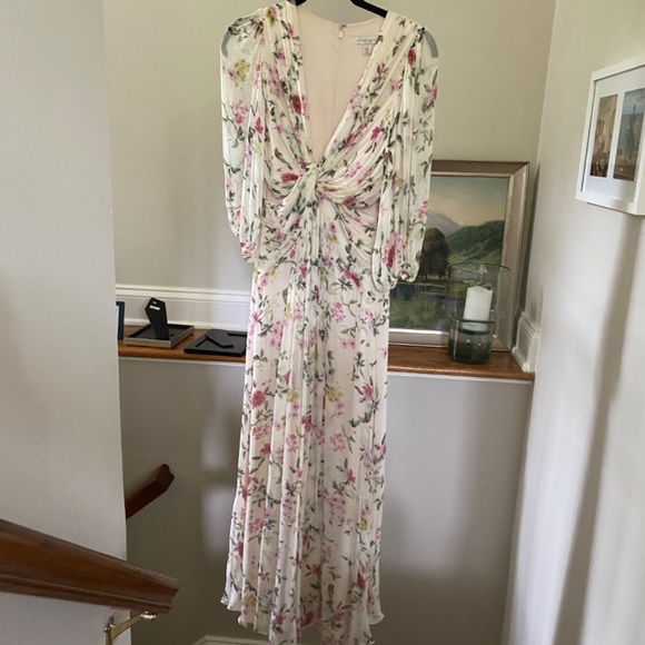 White Chiffon Summer Floral Dress